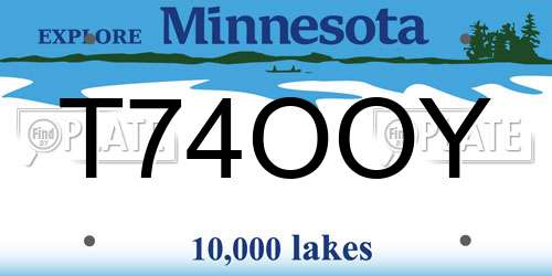 T74OOY Minnesota License Plate