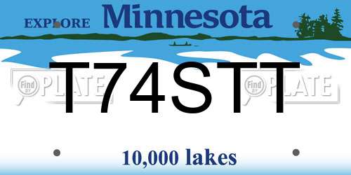 T74STT Minnesota License Plate