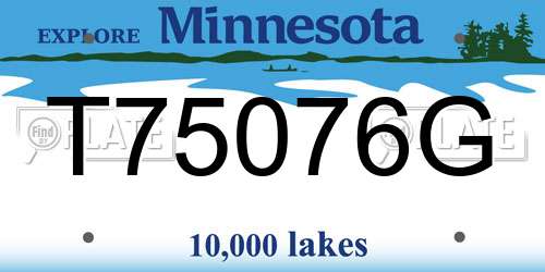 T75076G Minnesota License Plate