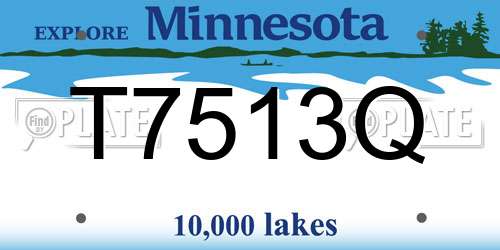 T7513Q Minnesota License Plate