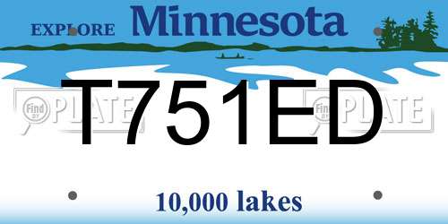 T751ED Minnesota License Plate