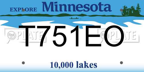 T751EO Minnesota License Plate