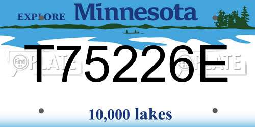 T75226E Minnesota License Plate