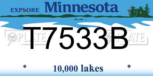 T7533B Minnesota License Plate