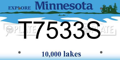 T7533S Minnesota License Plate