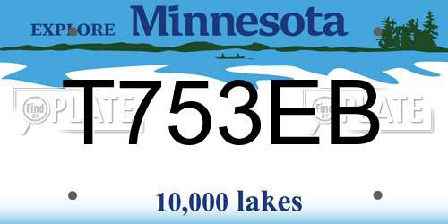 T753EB Minnesota License Plate