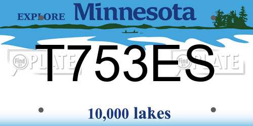 T753ES Minnesota License Plate