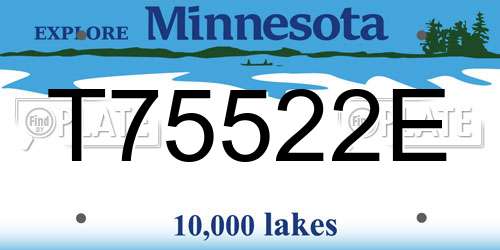 T75522E Minnesota License Plate