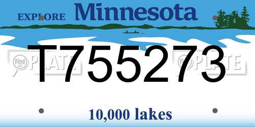 T755273 Minnesota License Plate