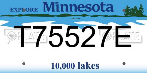 T75527E Minnesota License Plate