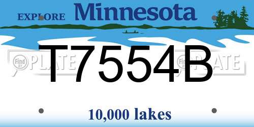 T7554B Minnesota License Plate