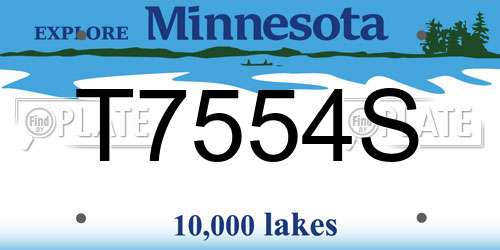 T7554S Minnesota License Plate