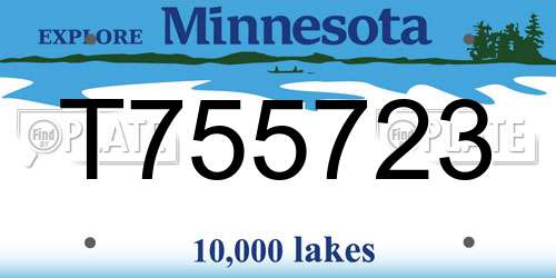 T755723 Minnesota License Plate