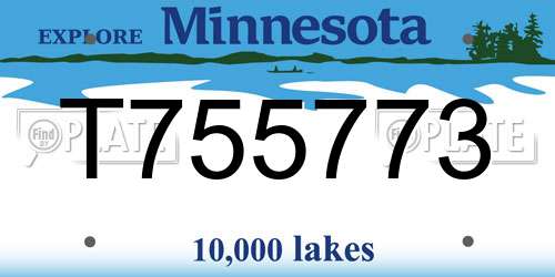 T755773 Minnesota License Plate