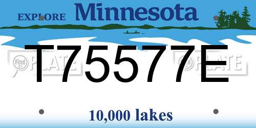 T75577E Minnesota License Plate