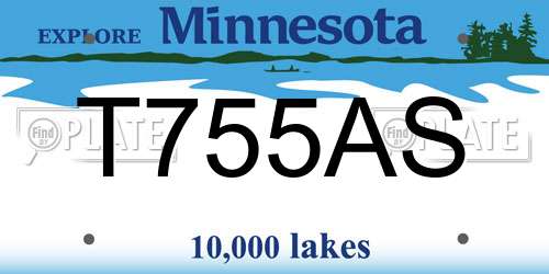 T755AS Minnesota License Plate