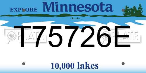 T75726E Minnesota License Plate