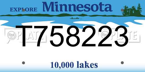 T758223 Minnesota License Plate