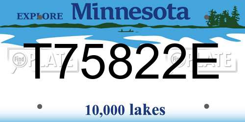 T75822E Minnesota License Plate