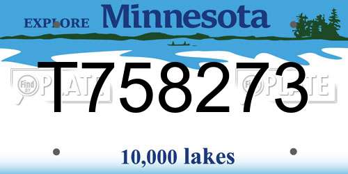T758273 Minnesota License Plate