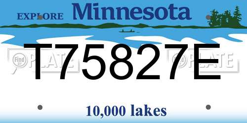 T75827E Minnesota License Plate
