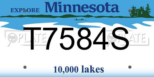 T7584S Minnesota License Plate
