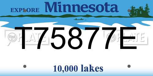 T75877E Minnesota License Plate