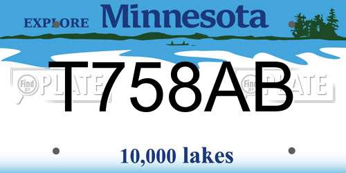 T758AB Minnesota License Plate