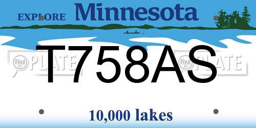 T758AS Minnesota License Plate
