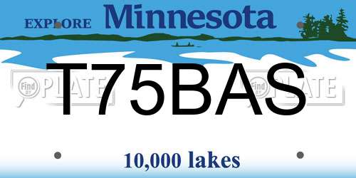 T75BAS Minnesota License Plate