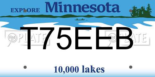 T75EEB Minnesota License Plate