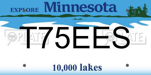 T75EES Minnesota License Plate