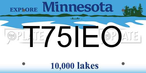 T75IEO Minnesota License Plate
