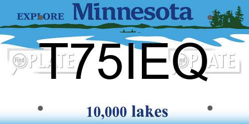 T75IEQ Minnesota License Plate