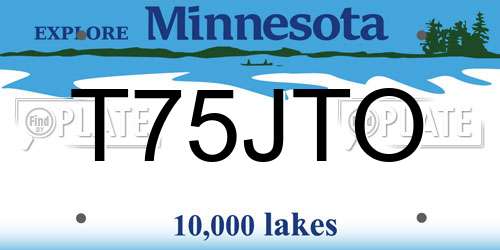 T75JTO Minnesota License Plate
