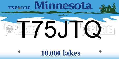 T75JTQ Minnesota License Plate