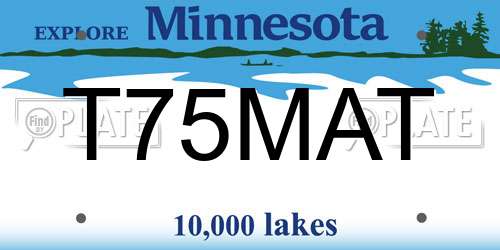 T75MAT Minnesota License Plate