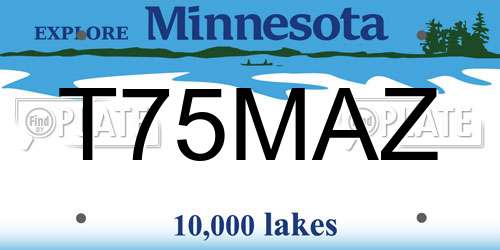 T75MAZ Minnesota License Plate