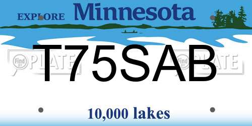 T75SAB Minnesota License Plate