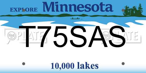 T75SAS Minnesota License Plate