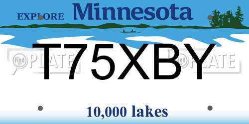 T75XBY Minnesota License Plate