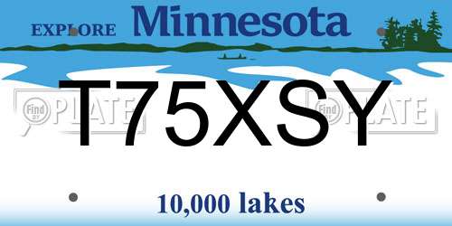 T75XSY Minnesota License Plate