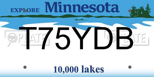 T75YDB Minnesota License Plate