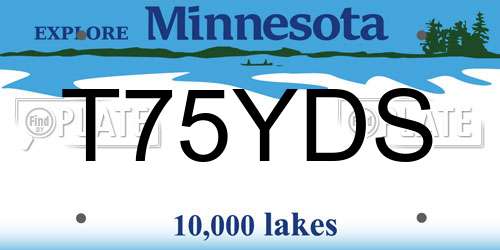 T75YDS Minnesota License Plate