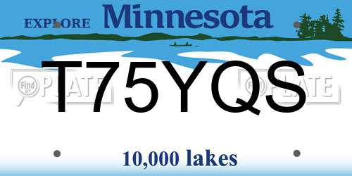 T75YQS Minnesota License Plate