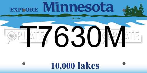 T7630M Minnesota License Plate