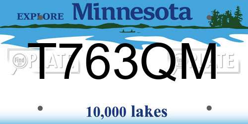 T763QM Minnesota License Plate