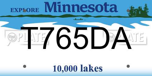 T765DA Minnesota License Plate