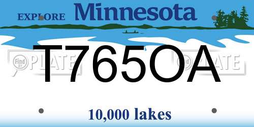 T765OA Minnesota License Plate