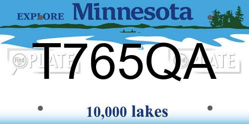 T765QA Minnesota License Plate